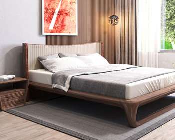 Giường ngủ gỗ óc chó 1m8x2m cao cấp GN015
